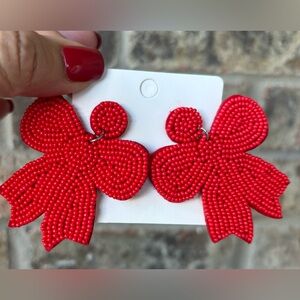 Red beaded bows